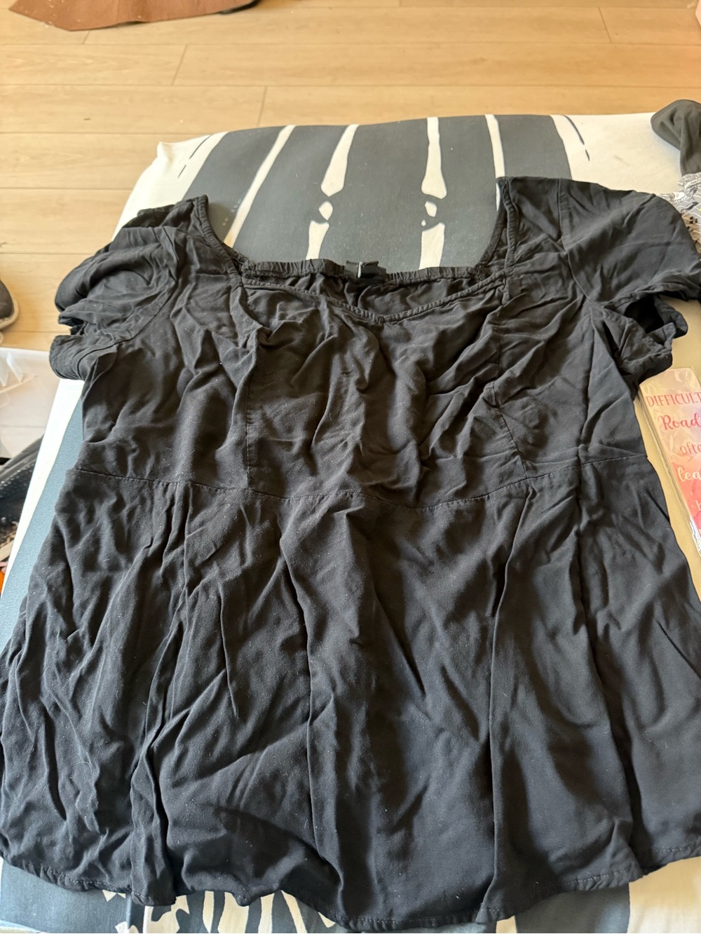 torrid Black Short Sleeve Scoop Neck Peplum Top